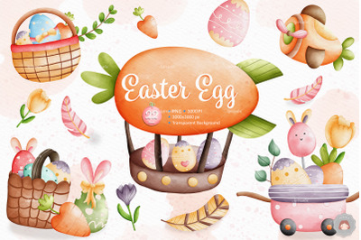 Watercolor Easter Egg | Easter Decor Clipart