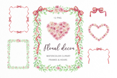 Floral Frames Valentines Day Clipart