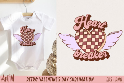 Heart Breaker PNG | Retro Valentine&#039;s Day Sublimation