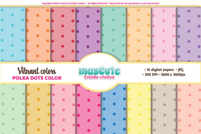 polka dots digital paper, pattern