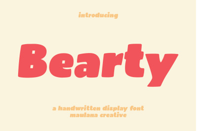 Bearty Handwritten Display Font