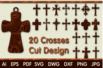SVG Christian Crosses Cutting Templates - AI, EPS, SVG, DWG, DXF, PDF,