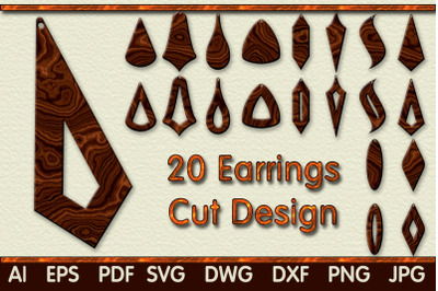 SVG Earring Cutting Templates - AI, EPS, SVG, DWG, DXF, PDF, PNG, JPG