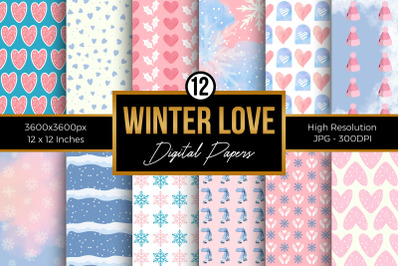 Winter Love Digital Papers