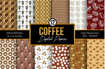 Coffee Seamless Pattern Digital Papers