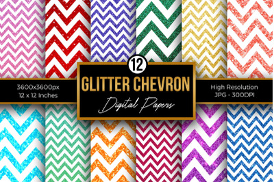 Glittery Chevron Digital Papers