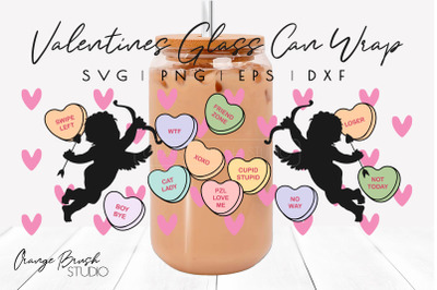 Valentine Glass Can Wrap SVG Cupid Stupid Beer Can Glass