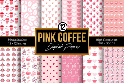 Pink Coffee Digital Papers