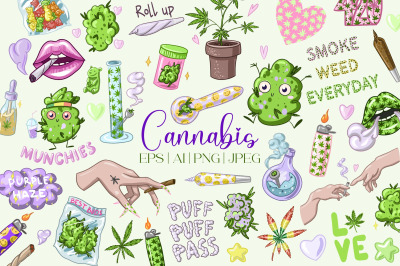 Cannabis Bundle Sublimation, Cute Weed planner, Marijuana digital stic