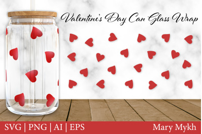 Heart Wrap For Libbey Can Glass SVG | Valentine&#039;s Day SVG