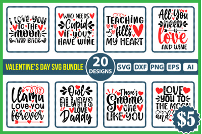 Valentine&#039;s Day SVG Bundle Template
