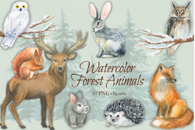 Watercolor Forest Animals