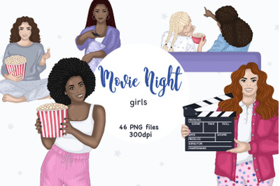 Movie Night Girl Clipart | Best Friends Clipart