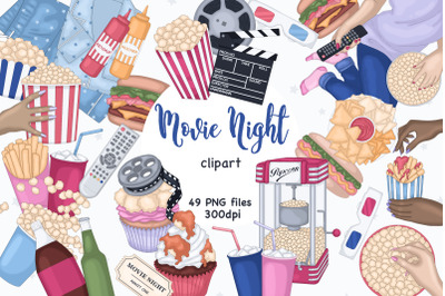 Movie Night Clipart | Weekend Illustration