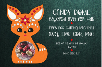Cute Fox Candy Dome | Paper Craft Template