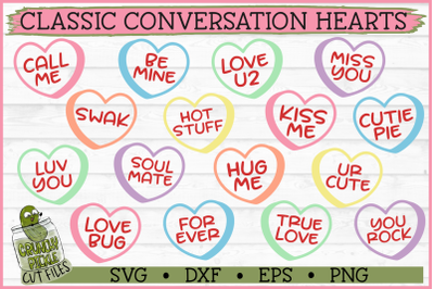 Classic Conversation Hearts Valentine&#039;s Day SVG Files