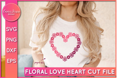 Floral Love Heart SVG | Flower Heart Cut File
