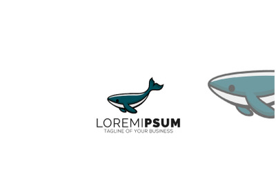 whale logo vector illustration design icon