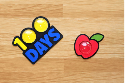 School Candy Dome Holder Duo with Apple and 100 Days | SVG | PNG | DXF