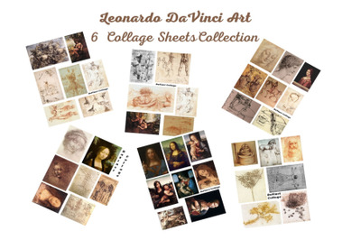 6 DaVinci College Sheets for Scrapbooking, Arts and Crafts