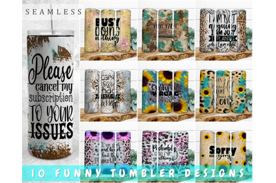 Funny Tumbler Sublimation Designs Bundle, 20 Oz Skinny Tumbler Funny