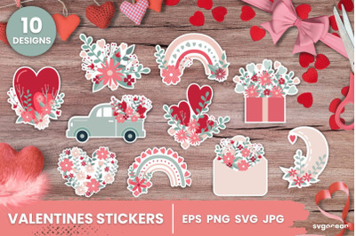 Valentine&#039;s Day Stickers | Printable | Digital planner