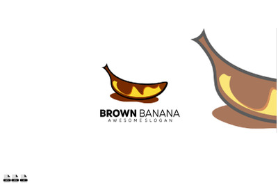 brown banana fruit illustration design template