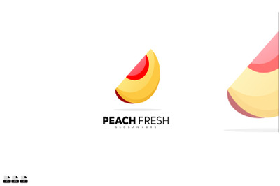peach fruit fresh design template illustration icon