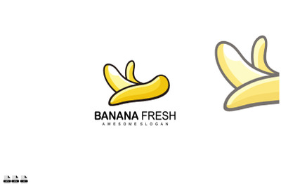 banana fresh fruit design template colorful