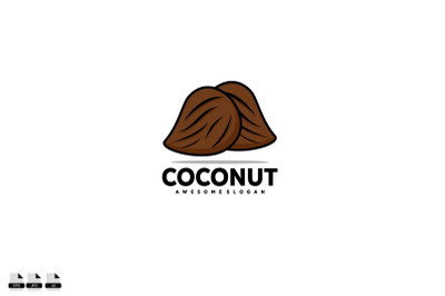 brown coconut design icon template for your business