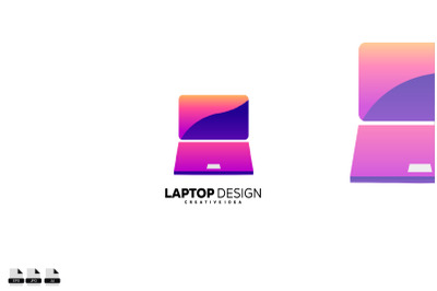 laptop design logo modern style icon