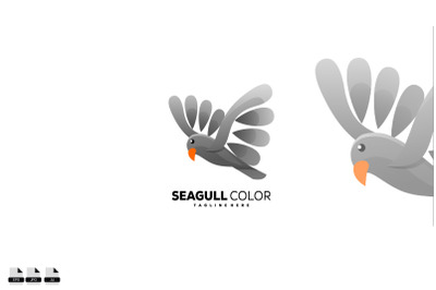 seagull gradient color design template vector