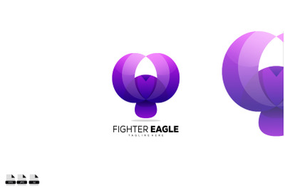 fighter eagle logo vector gradient color design symbol