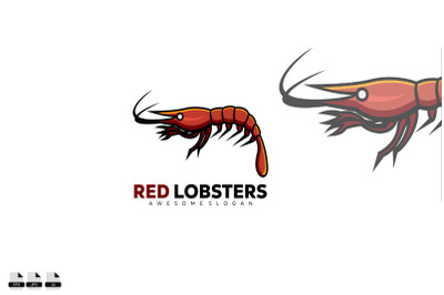 red lobster design vector logo colorful