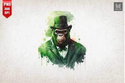 Badass Gangster Gorilla St Patrick&#039;s Day