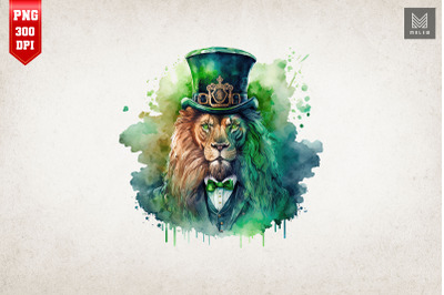 Badass Gangster Lion St Patrick&#039;s Day