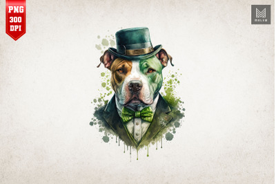 Badass Gangster Pitbull St Patrick&#039;s Day