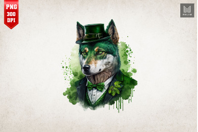 Badass Gangster Wolf St Patrick&#039;s Day