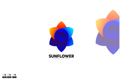 sun flower logo colorful design symbol
