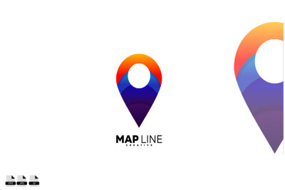 pin location or map logo design colorful symbol