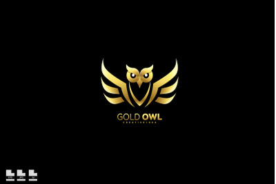 premium owl logo luxury color design template