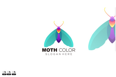 moth colorful logo vector illustration design