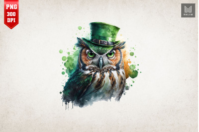 Badass Gangster Owl St Patrick&#039;s Day