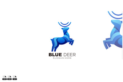 deer colorful logo illustration design icon