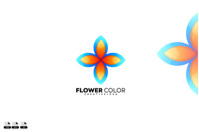 beauty flower design colorful logo symbol