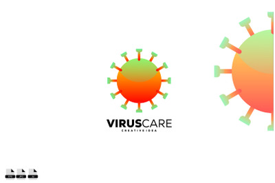 virus care logo gradient colorful design vector