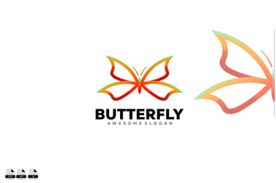 butterfly line art logo design beauty animal