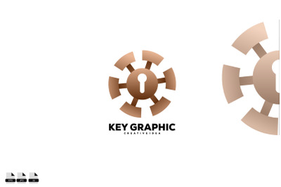 key logo gradient color illustration design