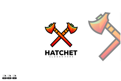 hatchet logo illustration design vector industry