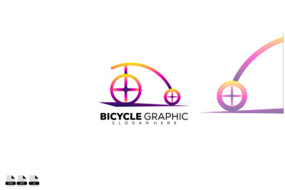 premium bicycle line art design modern style logo